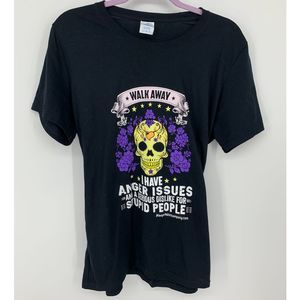 New port & company skull anger issues black L